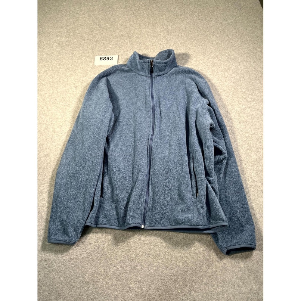 Amazon Essentials Fleece Jacket Mens XL Gray Full Zip Mock Neck Casual Soft Warm